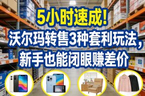 5小时速成！沃尔玛转售3种套利玩法，新手也能闭眼賺差价-88项目资源库