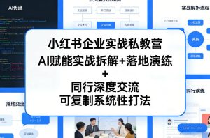 小红书企业实战私教营,AI赋能实战拆解+落地演练+同行深度交流,可复制系统性打法-88项目资源库