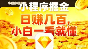 微信小程序掘金项目，不用复杂操作，5分钟就能学会上手操作，日入几张【揭秘】-88项目资源库