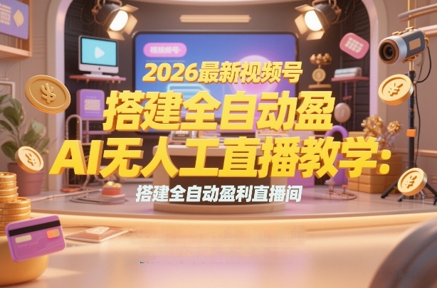 2026最新视频号AI无人直播教学：搭建全自动盈利直播间，低成本开启副业变现-88项目资源库