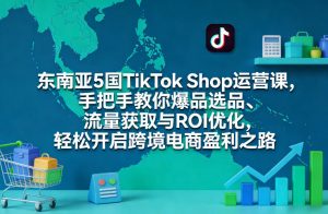 东南亚5国TikTok Shop运营课，手把手教你爆品选品、流量获取与ROI优化，轻松开启跨境电商盈利之路-88项目资源库