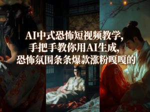 AI中式恐怖短视频教学，手把手教你用AI生成，恐怖氛围条条爆款涨粉嘎嘎的-88项目资源库