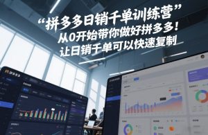 拼多多日销千单训练营，从0开始带你做好拼多多，让日销千单可以快速复制(更新26年2月)-88项目资源库