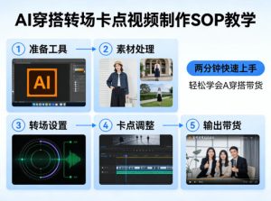 AI穿搭转场卡点视频制作SOP教学，两分钟快速上手，轻松学会AI穿搭带货-88项目资源库