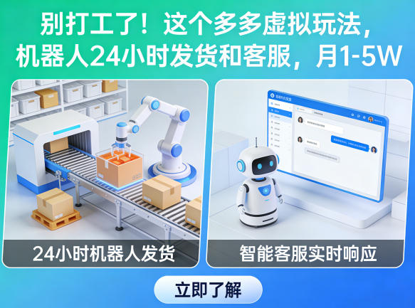 别打工了！这个多多虚拟玩法，机器人24小时发货和客服，月1-5W【揭秘】-88项目资源库