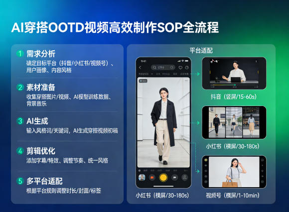 AI穿搭OOTD视频高效制作SOP全流程，适配抖音小红书视频号全平台-88项目资源库