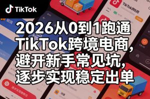 2026从0到1跑通TikTok跨境电商,避开新手常见坑,逐步实现稳定出单-88项目资源库