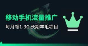 手机流量领取推广_每月一轮,刚需类的长期项目-88项目资源库