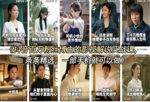 抖音百万粉丝博主的影视解说实战课，精选独家解说教学，条条精选，一部手机就可以做-88项目资源库