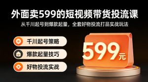 外面卖599的短视频带货投流课：从千川起号到爆款起量，全套好物投流打品实战玩法-88项目资源库