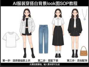 AI服装穿搭白背景look图SOP教程,不用会画画,提几句具体要求,AI就能还你一个奇迹-88项目资源库